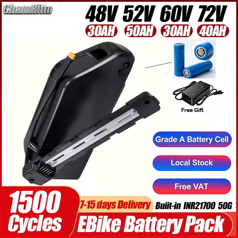 Ebike Battery 48V 20Ah Hailong - Cham 52v 48v 72v 50ah 60ah